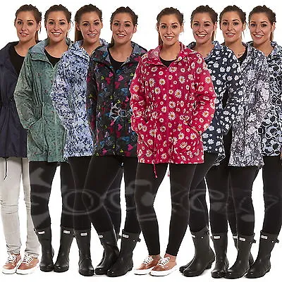 £9.95 • Buy Ladies Hooded Rain Coat Cagoule Parka Jacket Fishtail Raincoat Mac S M L XL 2XL