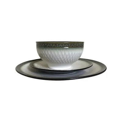 3 Piece Stoneware Place Setting. Mikasa Gourmet Basics Sorrento Bowl & Plates. • $35