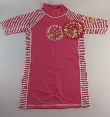 £8.99 • Buy Jakabel SPF 50+ UV Sun Protection Pink Stripe Dolphin Short Sleeved Swim Top