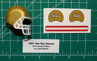 1991 One Day Logo San Francisco 49ers *DIECUT DECALS* & Football Gumball Helmets • $5.99