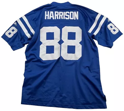 NFL Indianapolis Colts Marvin Harrison Men Adult 2XL Blue #88 Embroidered Jersey • $69