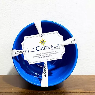 NWT: Le Cadeaux - Set Of 4 Melamine Dessert Bowls In Terra Dark Blue  • $25