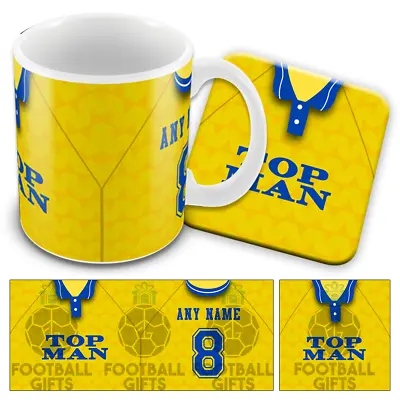 £11.99 • Buy Leeds 1989 Retro Away Shirt Personalised Mug & Coaster Set Add Any Name & No Utd