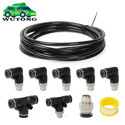 PU Air Hose Pipe Tube Kit 1/4  Push To Connect Air Fittings 10pcs Line Connector • $16.99