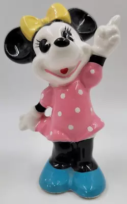Colorful Minnie Mouse Ceramic Figurine Walt Disney Productions Japan 1980s • $8