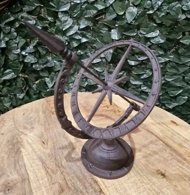 Cast Iron Armillary Sundial Garden Sculpture Ornament Decoration • £29.80