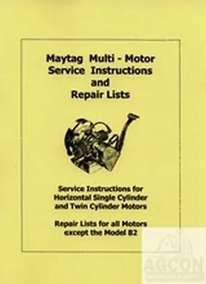Maytag Multi Motor Hit Miss Engine Service Manual 72 82 92 B 31 33 G FW-1718 • $14.10