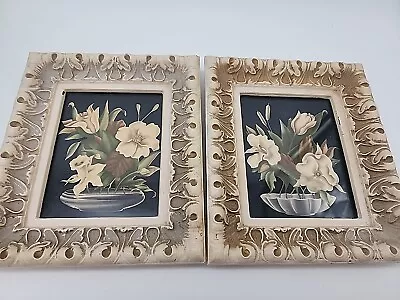 Vintage Pair Of  Framed Turner Floral Still Life Print Lithograph MCM • $39.98