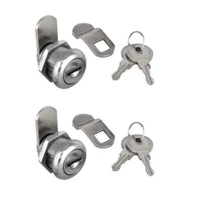 2Pcs Cabinet Cam Lock Keyed Alike Tool Box Locks 5/8  Cylinder For Truck Pickup • $14.13