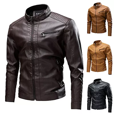 Men's Autumn And Winter New Casual Coat Slim Trend Leather Coats For Men • $59.82