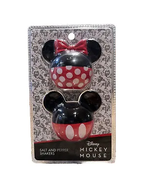 Disney Mickey And Minnie Salt And Pepper Shakers Set Ceramic Best Brands New • $28