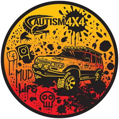 Autism4x4 Laminated Vinyl Decal - Mud Toyota Land Cruiser 80 Collection Sticker • $5.99