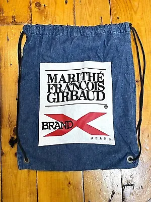 Vintage Marithe Francois Girbaud Jeans Bag Drawstring Backpack • $38.50