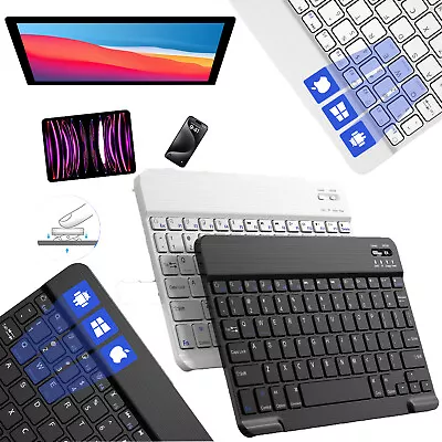 For PC Laptop Mac IOS IPhone Tablet Slim Mini Wireless Keyboard Bluetooth/ Mouse • $14.99