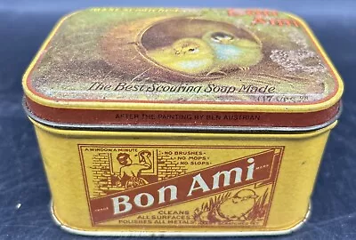 Vintage Bon Ami Tin Soap Can Yellow Chicks On Lid Advertising Bristol Ware • $19.99