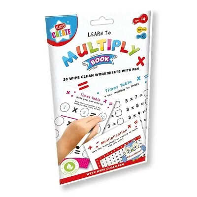 Learn To Multiply Educational Wipe Clean Times Tables Book Numbers Worksheet • £2.49