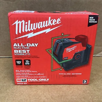 Milwaukee 3622-20 M12 Green Laser Level - Red/Black❤ • $255