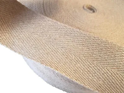 PURE LINEN WEBBING Per Metre 50mm Wide Flax Fabric Strap Upholstery Chair Craft • £6.70