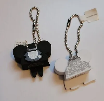 Minnie And Mickey Mouse Mini Foam Keychains Disney Ears Bride And Groom Set • $14.50