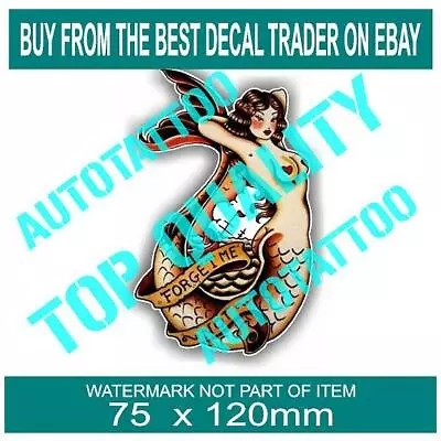 MERMAID HOT ROD Decal Sticker Mancave Rat Rod Hot Rod Vintage Garage Stickers • $3.59