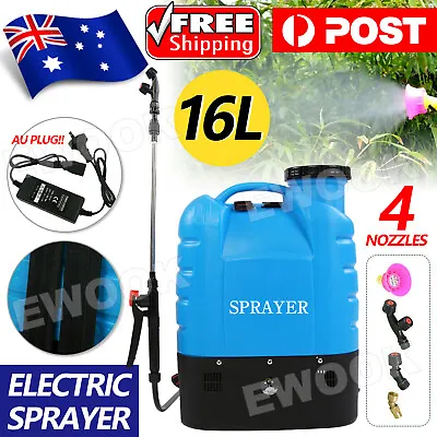 16L Electric Rechargeable Battery Weed Sprayer Backpack Farm Garden Pump Spray • $67.85