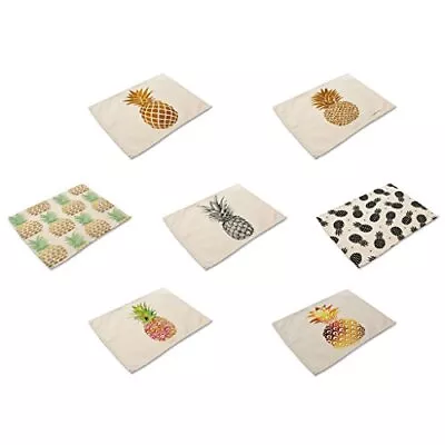 Cute Pineapple Pattern Dining Table Mats Set Of 7 Cotton Linen Placemats2 • $32.80