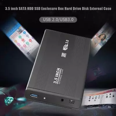 2.5'' 3.5'' Inch External SATA USB 3.0 Hard Drive Enclosure Caddy Case HDD Box • £4.39