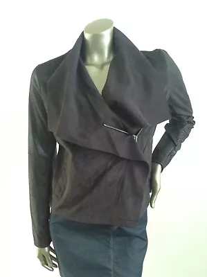 $15 • Buy Ladies Piper Jacket BRAND NEW Size Small (8) Faux Suede Navy Blue / Charcoal
