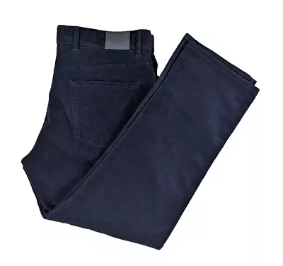 ERMENEGILDO ZEGNA 5 Pocket Corduroy Pants Navy Blue 38 X 30 Cotton Blend Stretch • $69.99