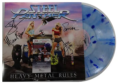 Signed Steel Panther Autographed Metal Rules Blue 12  Lp Certified Jsa # Ii02088 • $200