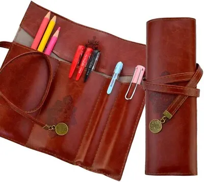 Pen Pencil Case - Make-up Brush Roll - Holder Pouch Bag Wrap UK - Vintage Style • £2.99