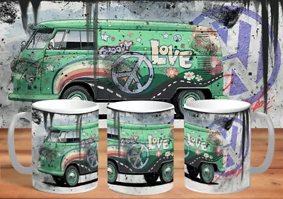 Volkswagen Kombi Art Hippie Oil Version Coffee Mug Birthday Gift • $22.99