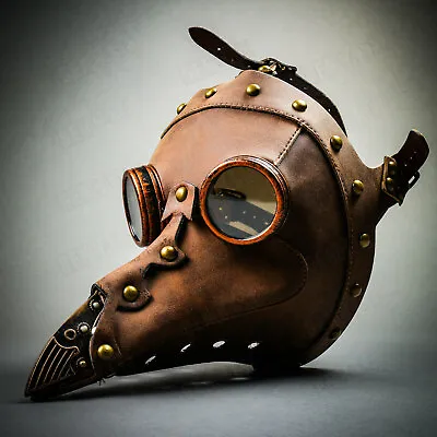 $39.99 • Buy NEW Leather Steampunk Plague Doctor Mask Long Nose Mask Halloween Party Costume