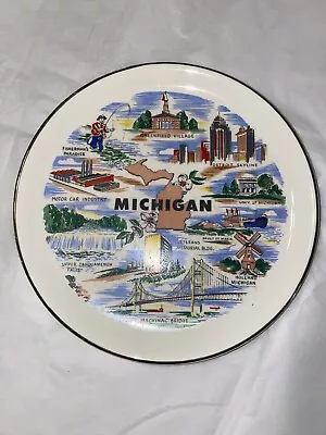 Michigan Souvenir Collectible Plate State 7 Inch Mackinac Bridge Detroit Holland • $14.99