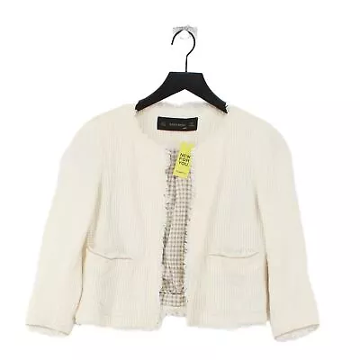 Zara Women's Blazer S Cream Cotton With Other Overcoat • £15.10