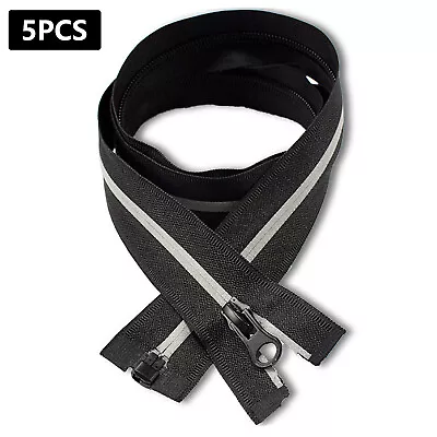 £6.76 • Buy 5x Reflective Open End Zip Nylon Coil Teeth Zipper For Jacket Coat Single Slider