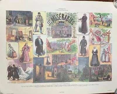 1985 Demos Collectible Print Poster Of 1878 Victor Hugo Les Miserables • $29.98