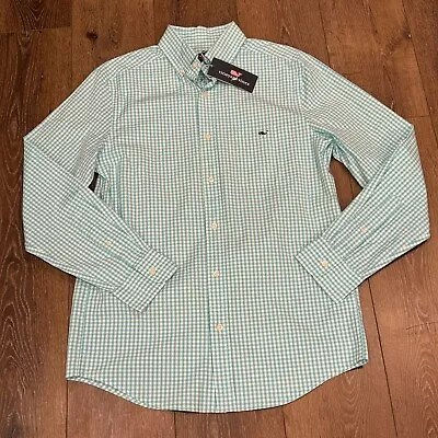 NWT Vineyard Vines Mens Classic Fit Shirt Size Small S Flats Blue Plaid • $24.89