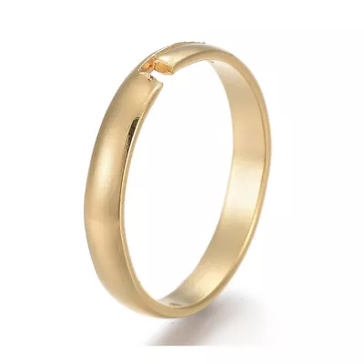 Stainless Steel Plain Band Ring Silver Gold Black Adjustable Size Z735 • $5.99