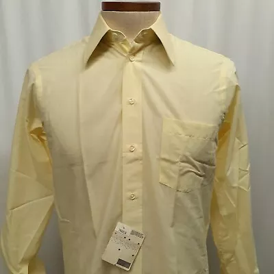 NWT VINTAGE B. ALTMAN & Co. Hathaway Men's Yellow Dress Shirt 15 32 Poly Cotton • $26.21