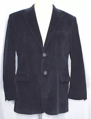 Stafford Blue Corduroy Classic Fit Elbow Patches 2 Button Blazer Jacket Mens 42R • $49.99
