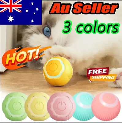 Auto Rolling Cat Ball Interactive Smart Toy LED Electric Kitten Training Toys AU • $11.86