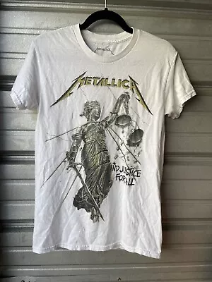 Official Metallica 'And Justice For All' White T-Shirt Men's Small • $19.95