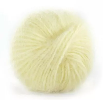 CANARY Pale Baby Yellow Galler BELANGOR 100% ANGORA Rabbit Fur XSOFT Luxury Yarn • $13.99