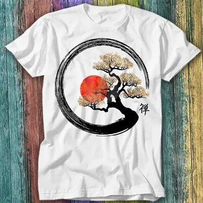 Japanese Karate Luck Future Black Enso Circle Bonsai Tree T Shirt Top Tee 221 • £6.70