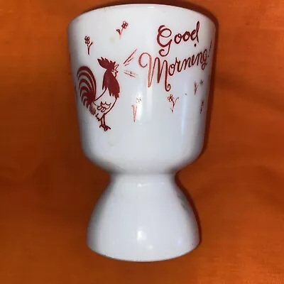 Vintage Infiana Hazel-Atlas “Good Morning” Rooster Egg Cup • $12