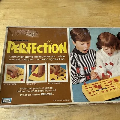 VINTAGE Lakeside's PERFECTION Game 1973 . Has All Game Shapes And Works • $24.88