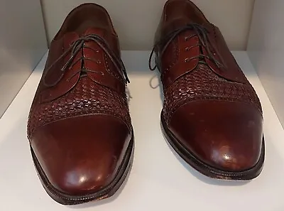 Mens Mezlan Dress Shoes Oxford Brown Weave Leather Size 14B • $30