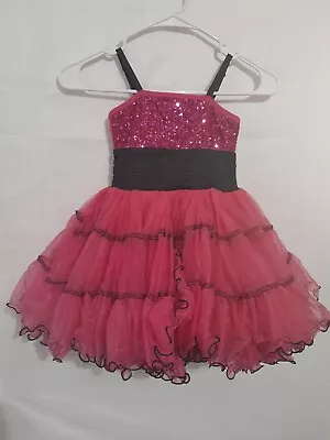 Ooh La La Couture Girls Pink And Black Tutu Dress Size 4 • $12