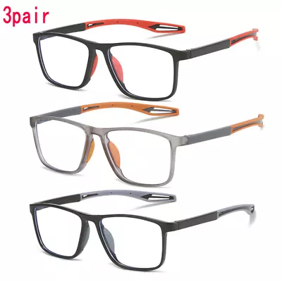 3PK Men TR90 Anti-blue Light Square Reading Glasses Sport Lightweight Glasses • $15.99